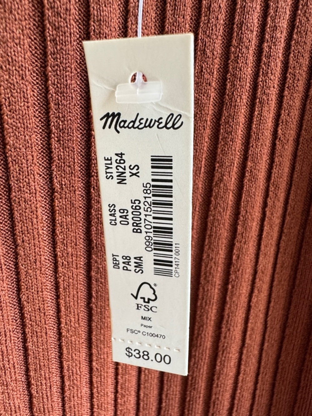 Madewell Rust Ribbed High-Neck Tank - Picture 2 of 4